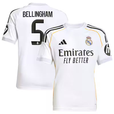 2025/26 Real Madrid Bellingham 5 Home Player Jersey