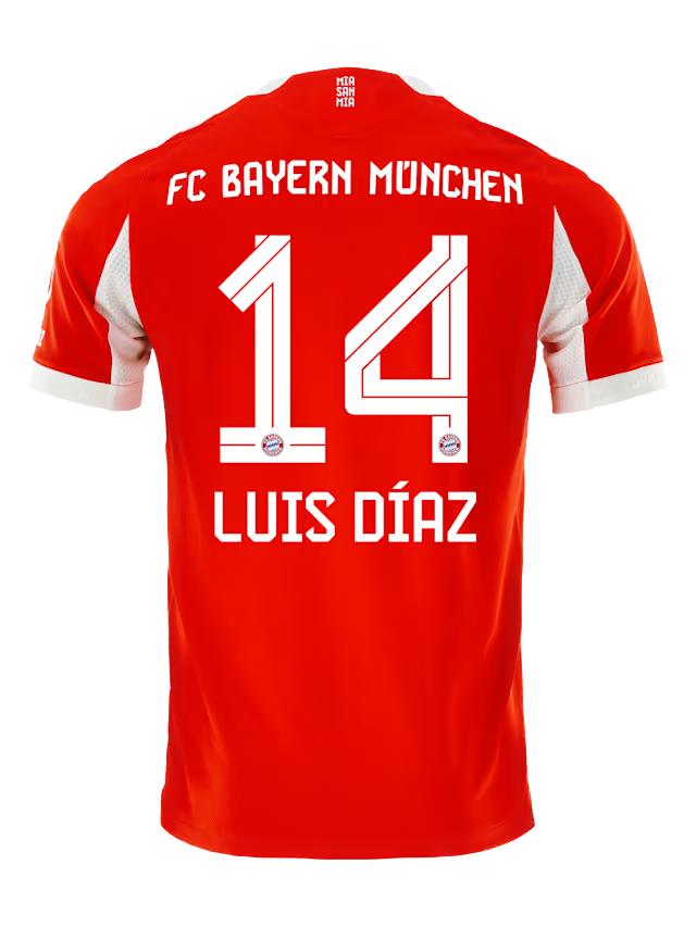 2025/26 Bayern Munich LUIS DIAZ 14 Home Player Jersey