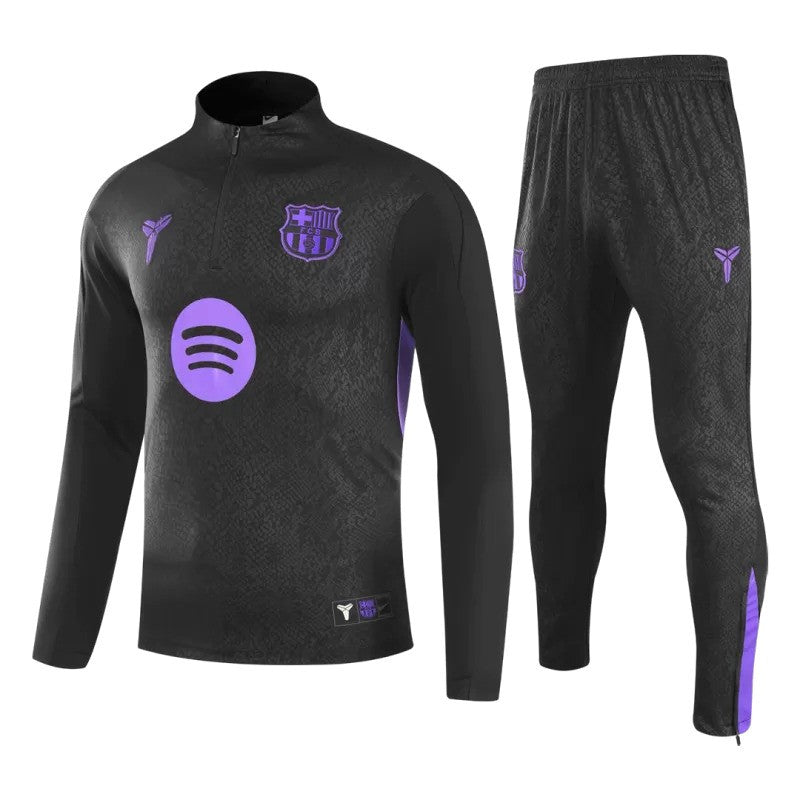 2025/26 Barcelona 1/4 Zip Tracksuit - Black
