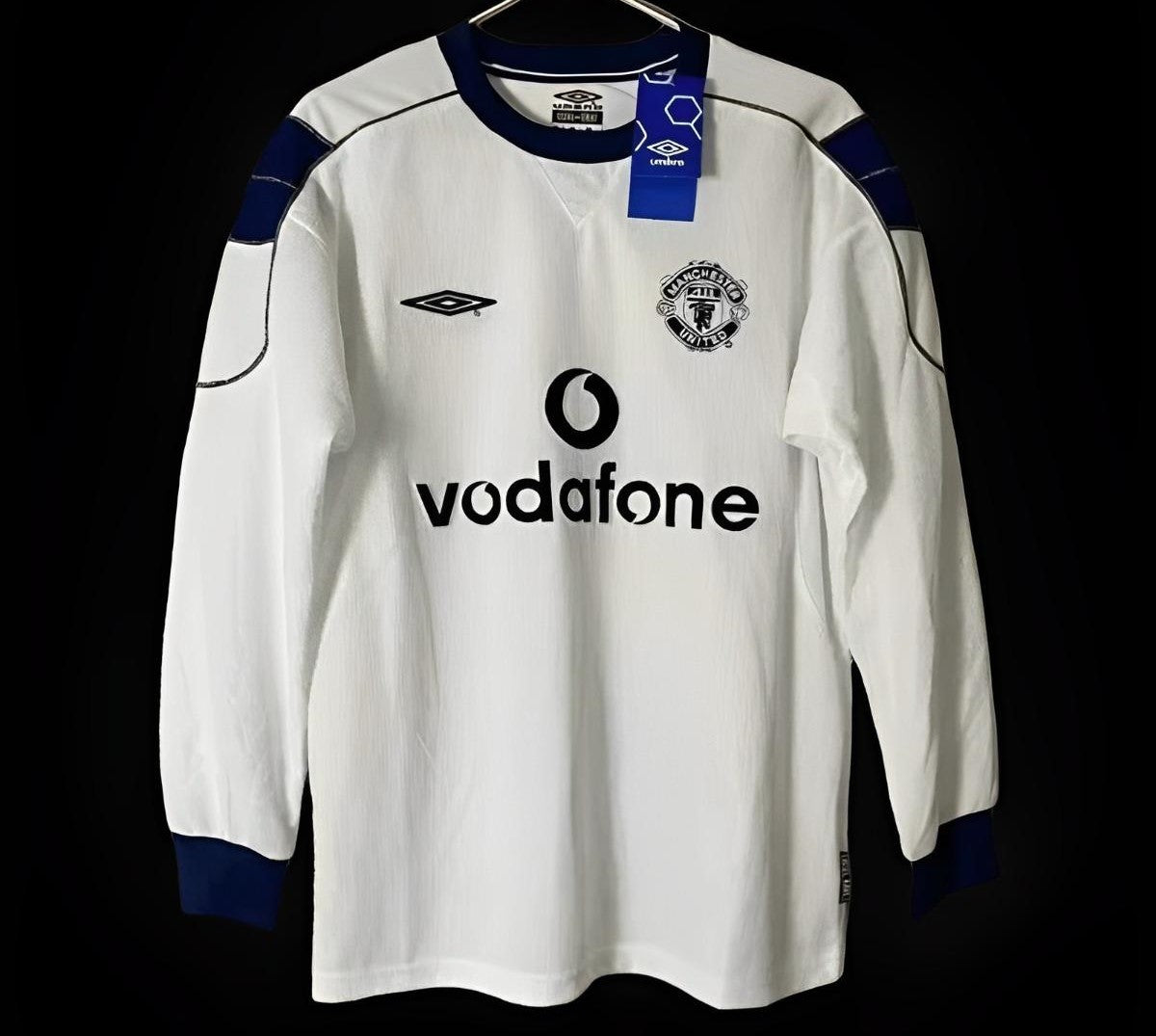 Camiseta de visitante de manga larga del Manchester United 2000/01 (muy buena)