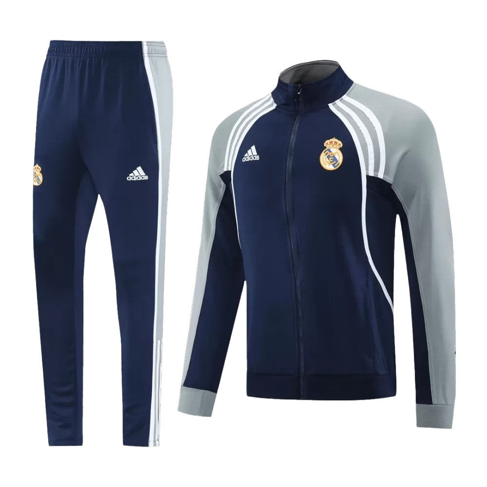 2025/26 Real Madrid Jacket Tracksuit - Navy & Grey