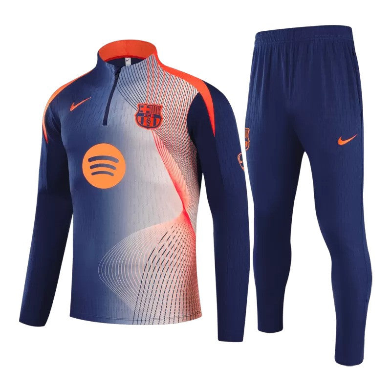 2025/26 Barcelona 1/4 Zip Tracksuit - Black & Orange