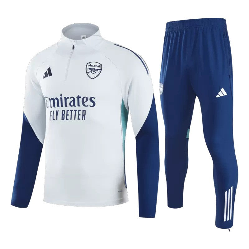 2025/26 Arsenal 1/4 Zip Tracksuit - White