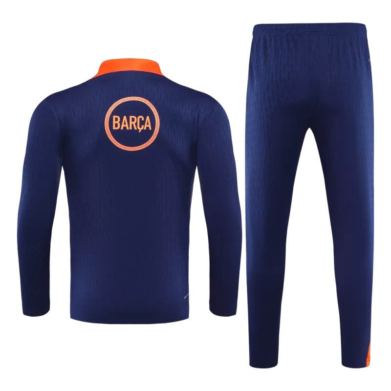 2025/26 Barcelona 1/4 Zip Tracksuit - Black & Orange