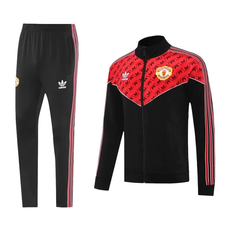 2025/26 Manchester United Jacket Tracksuit - Red & Black