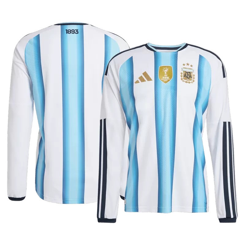 2026 World Cup Argentina Long Sleeve Home Jersey with World Champions Patch