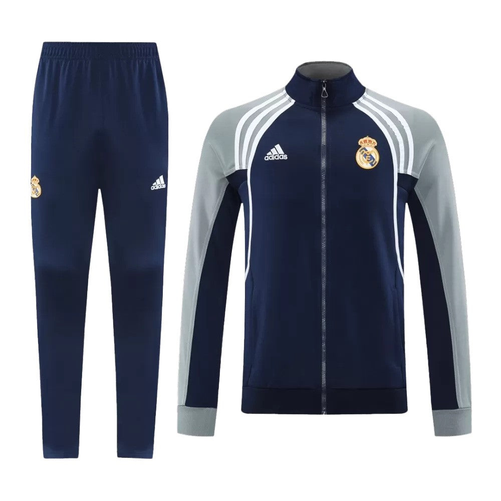 2025/26 Real Madrid Jacket Tracksuit - Navy & Grey